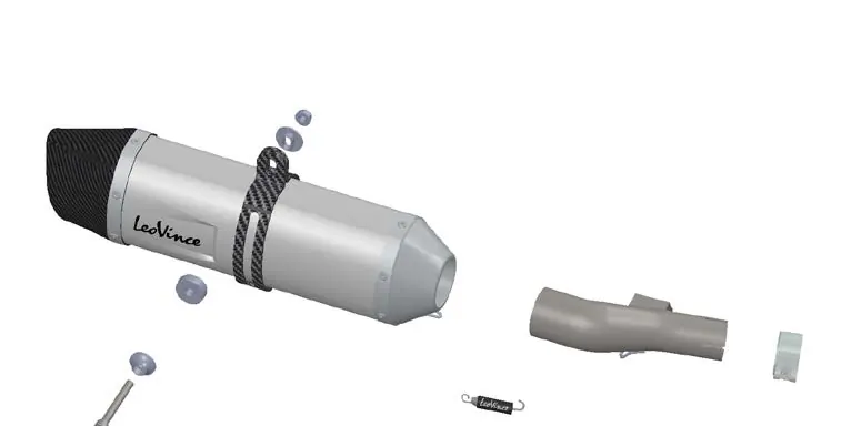 Exploded view of the exhaust assembly components