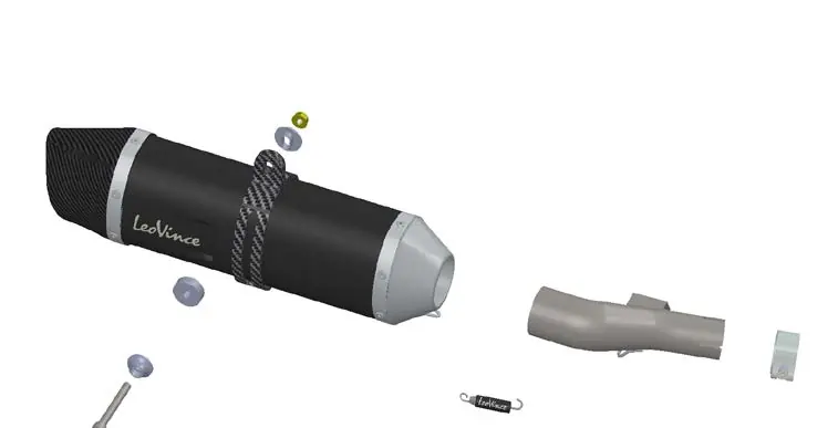 Exploded view of the muffler mounting assembly.