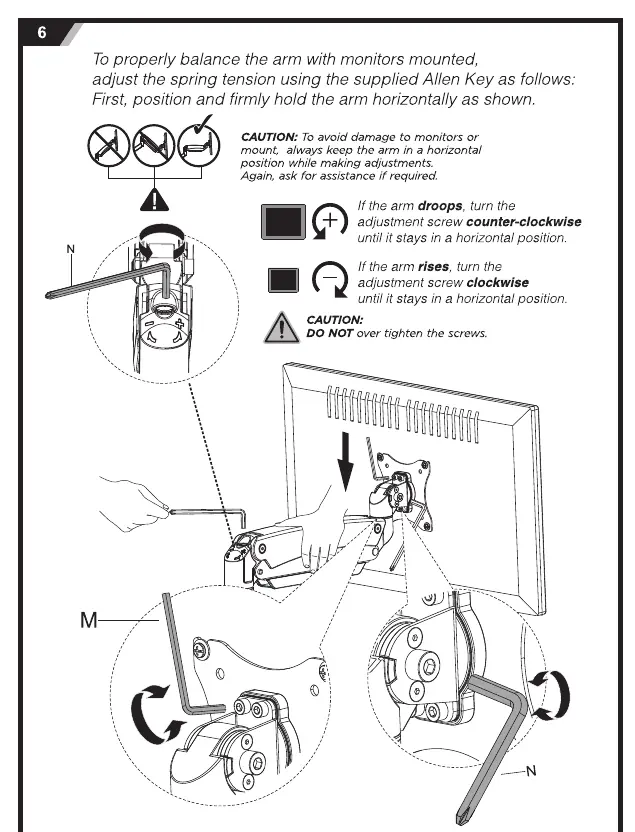 Gas spring tension adjustment instructions.