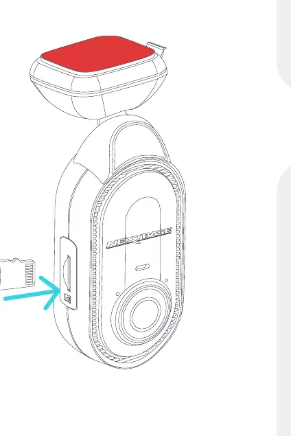 SD card insertion and power connection.