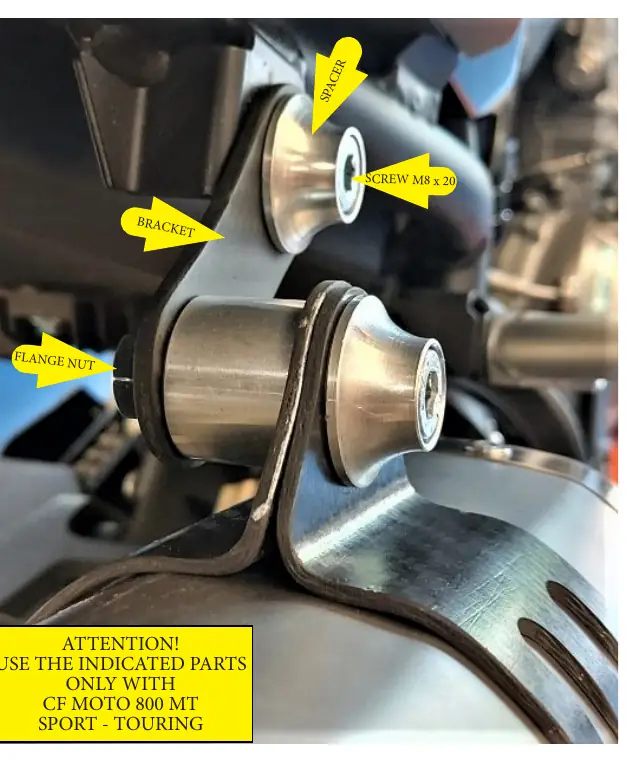 Installation detail for CF MOTO 800 MT