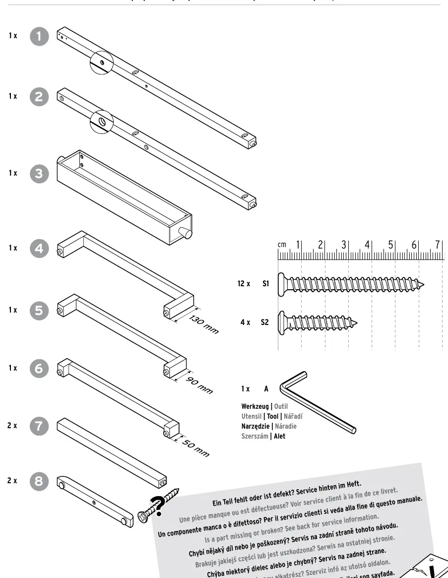 Parts list and hardware identification