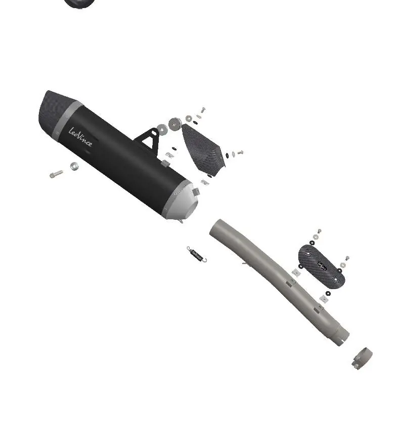 Exploded view of the alternative exhaust finish assembly.