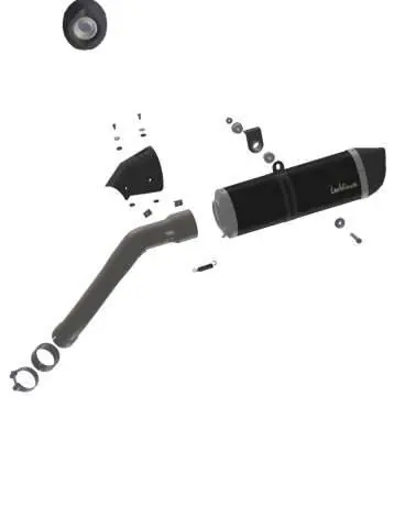 Exploded view of the exhaust assembly components.