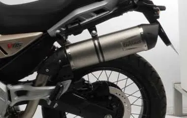 Final installation of the LeoVince muffler.