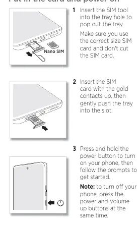 SIM card insertion steps