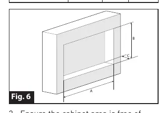 Half flush-mount installation dimensions (Fig. 6)