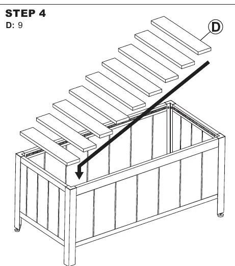 Step 4: Placing bottom slats