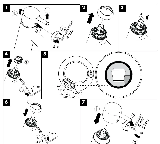 Hot water limiter adjustment