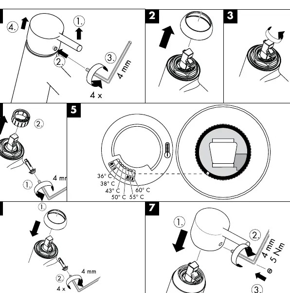 Hot water limiter adjustment