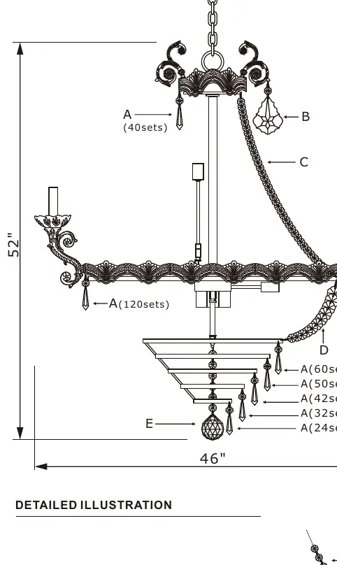 Crystal placement diagram and pin hole locations