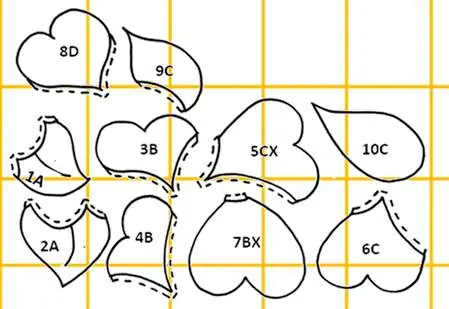 Traced applique pieces
