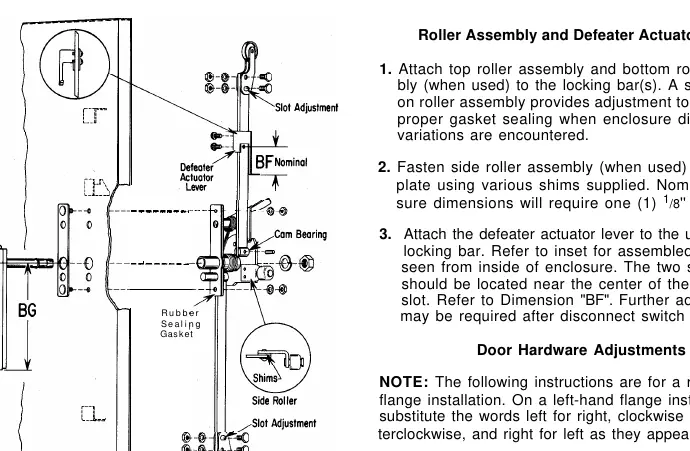 Roller assembly and defeater actuator lever installation