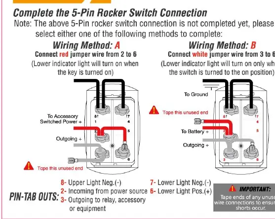 5-Pin Rocker Switch Wiring Diagram