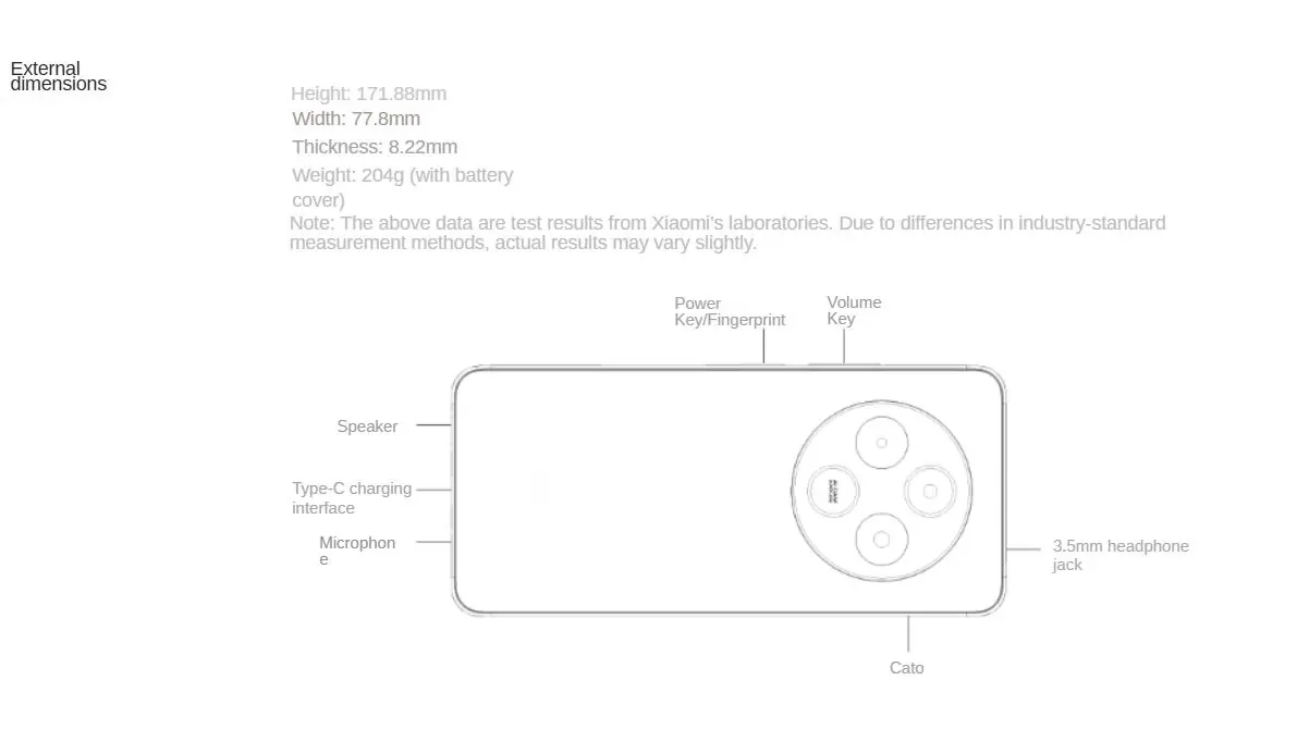 Redmi 14C hardware layout and port locations