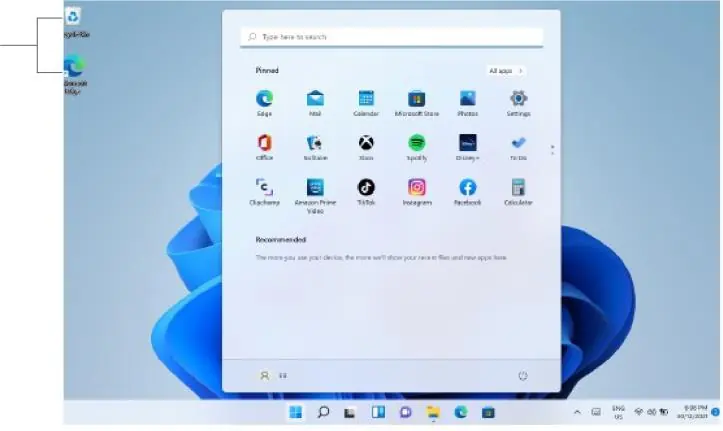 Windows 11 Desktop and Start menu shortcuts