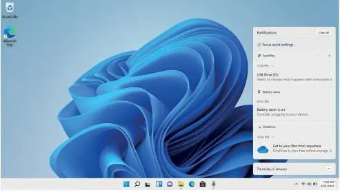 Notification Menu interface