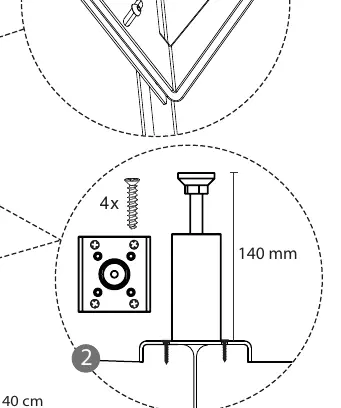Leg mounting detail