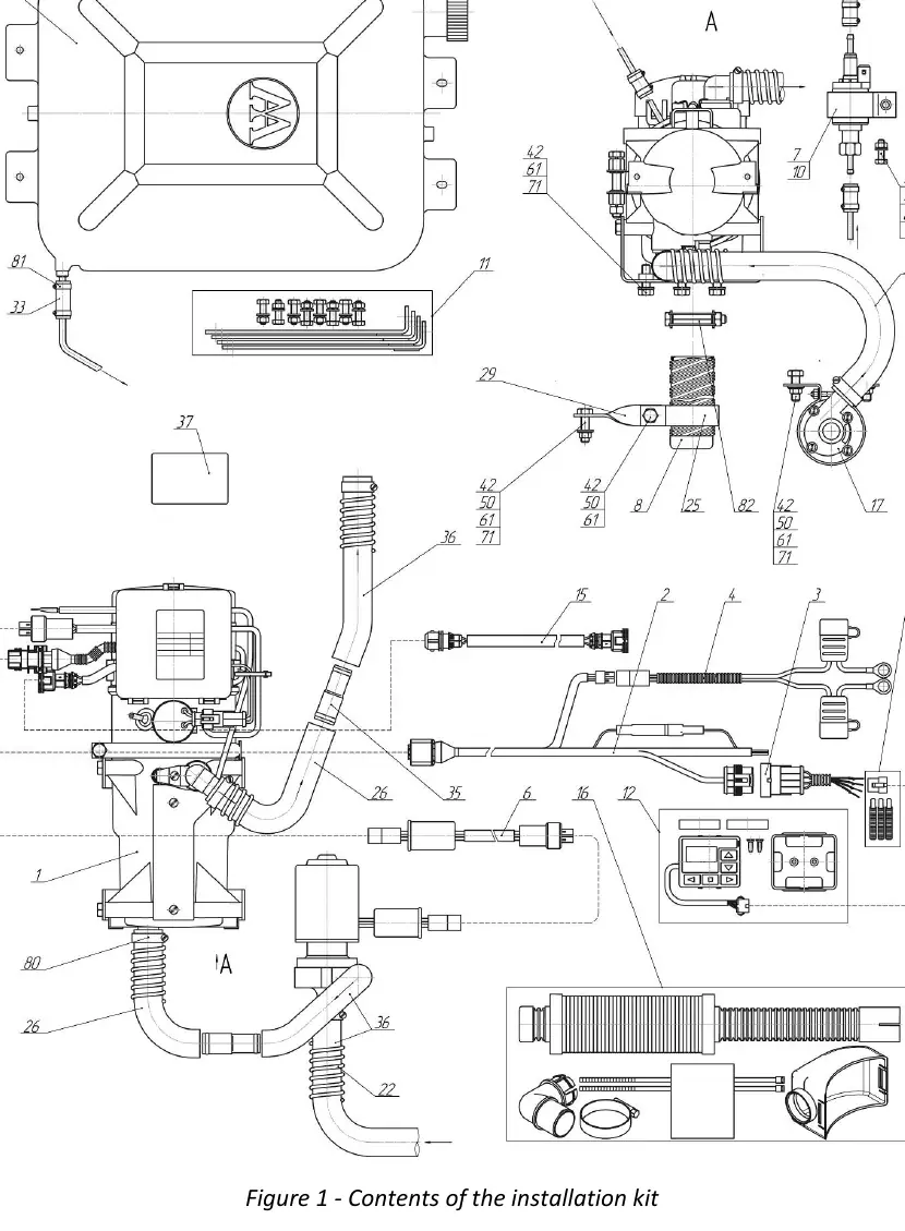 Figure 1 - Contents of the installation kit