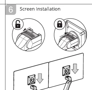 Screen installation onto the VESA plate