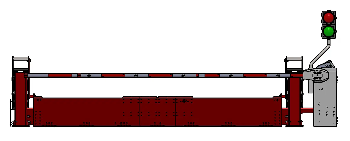 Top, Side, and Front views of the 14FT Wedge Barrier.