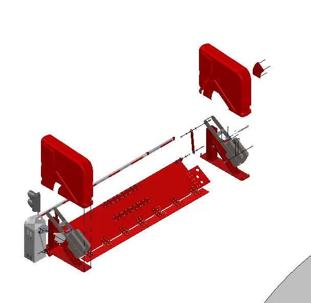 Detail C: Exploded view of hub and link assembly.