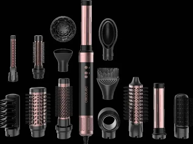 Cecotec CeramicCare 14in1 AirGlam and included attachments