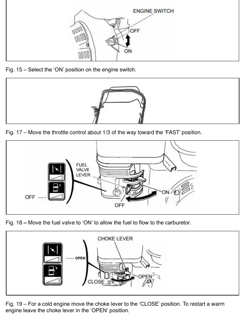 Starting procedure controls