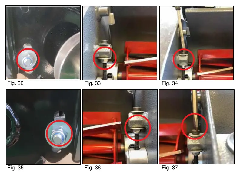 Cylinder to bottom blade adjustment