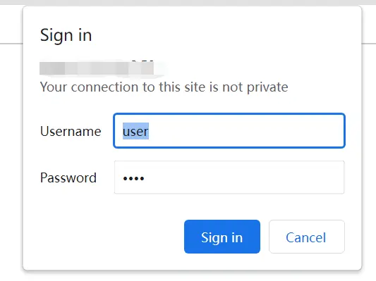 Web login screen