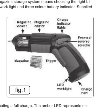Screwdriver controls and charging port