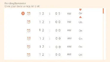 Feeding reminder settings