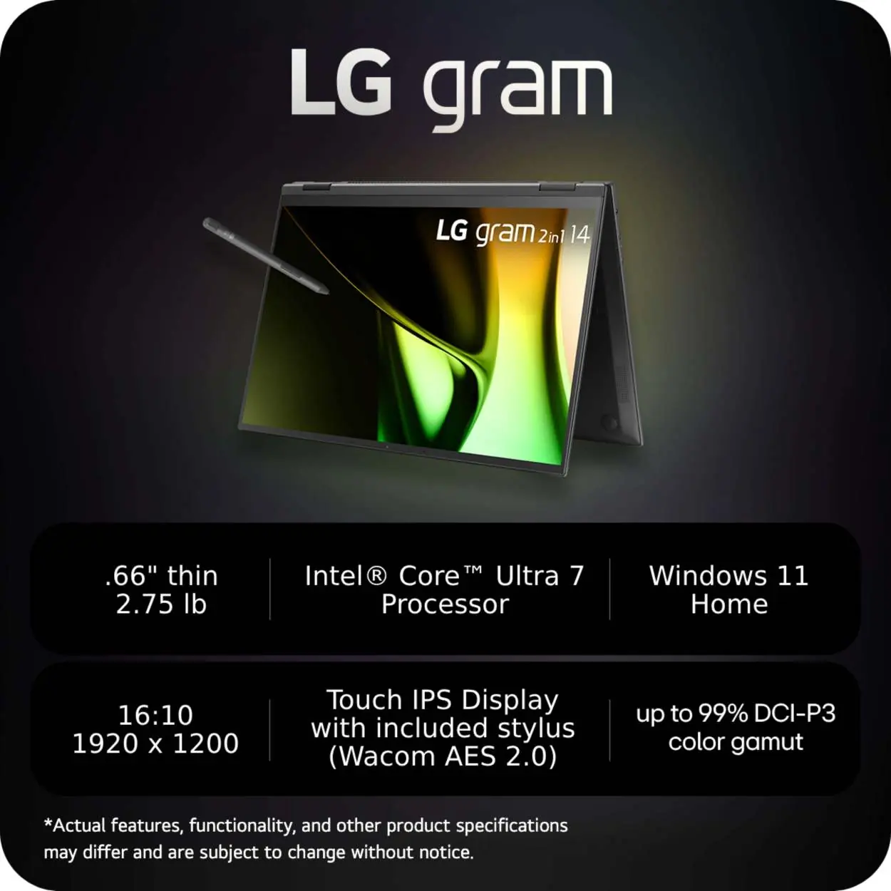 LG 14T90S 2-in-1 laptop with stylus