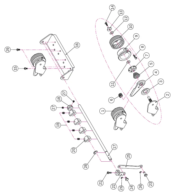 Tension dial assembly diagram