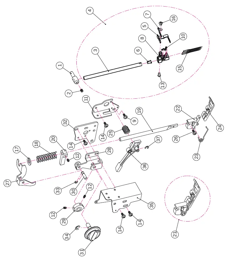 Needle and presser bar assembly