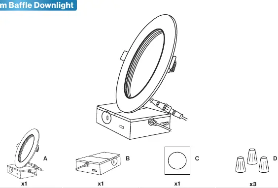 Included components: Light Fixture, Junction Box, Installation Template, and Wire Nuts.
