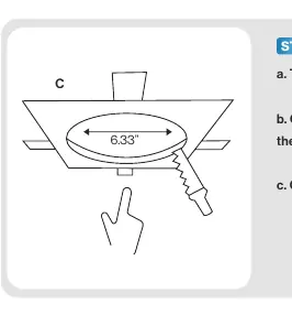 Step 1: Cutting the ceiling hole using the template.