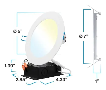 Dimensions of the 6" Slim LED Light