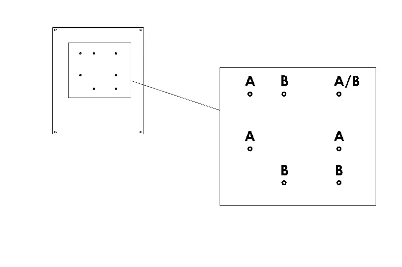 Mounting bracket orientation and screw configuration.