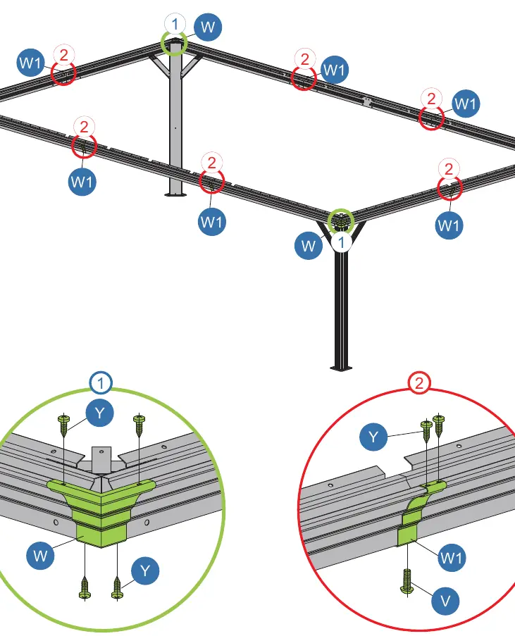 Step 10: Corner assembly
