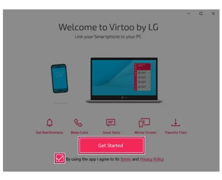 Virtoo by LG welcome screen