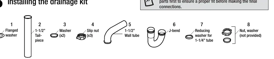 Drainage kit components