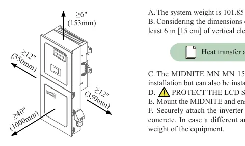 Mounting clearances