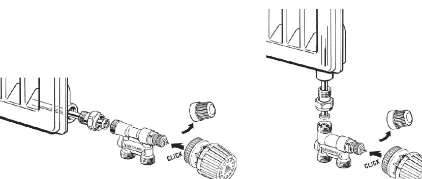 Installation process for RA 15/6T and RA 15/6TB valves