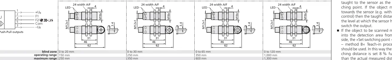 Sensor dimensions and technical drawings