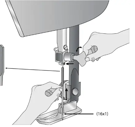 Installing the needle into the needle bar