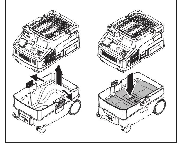 Inserting the filter bag