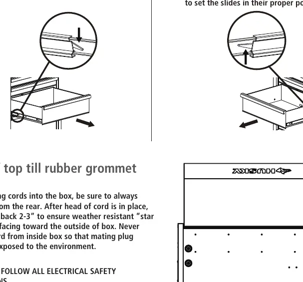 Drawer removal and re-insertion mechanism
