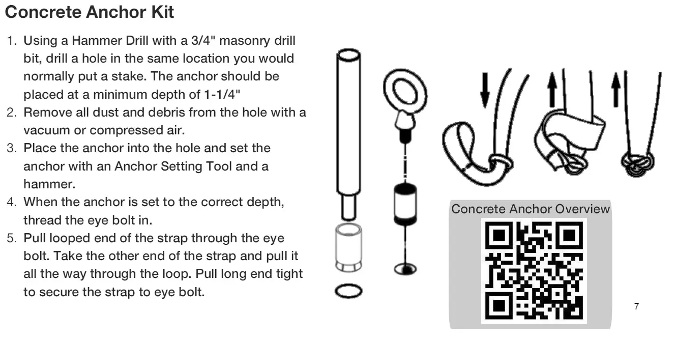 Concrete Anchor Kit installation steps