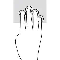 Touchpad three-finger gesture